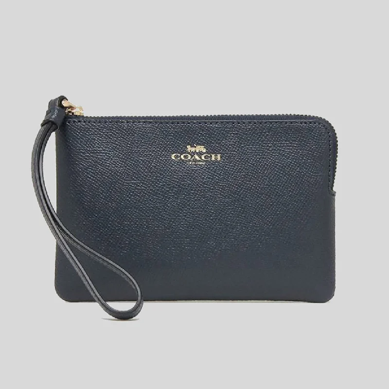 Coach Corner Zip Wristlet Midnight 58032