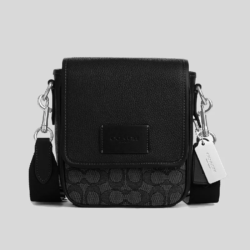 COACH Lucas Crossbody In Signature Jacquard Charcoal/Black CO915