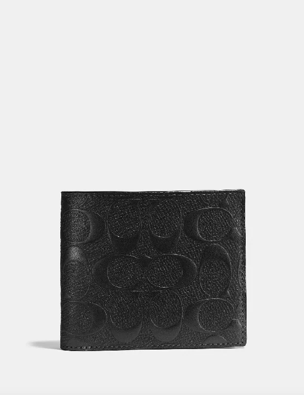 Coach Men 3-In-1 Wallet In Embossed Black