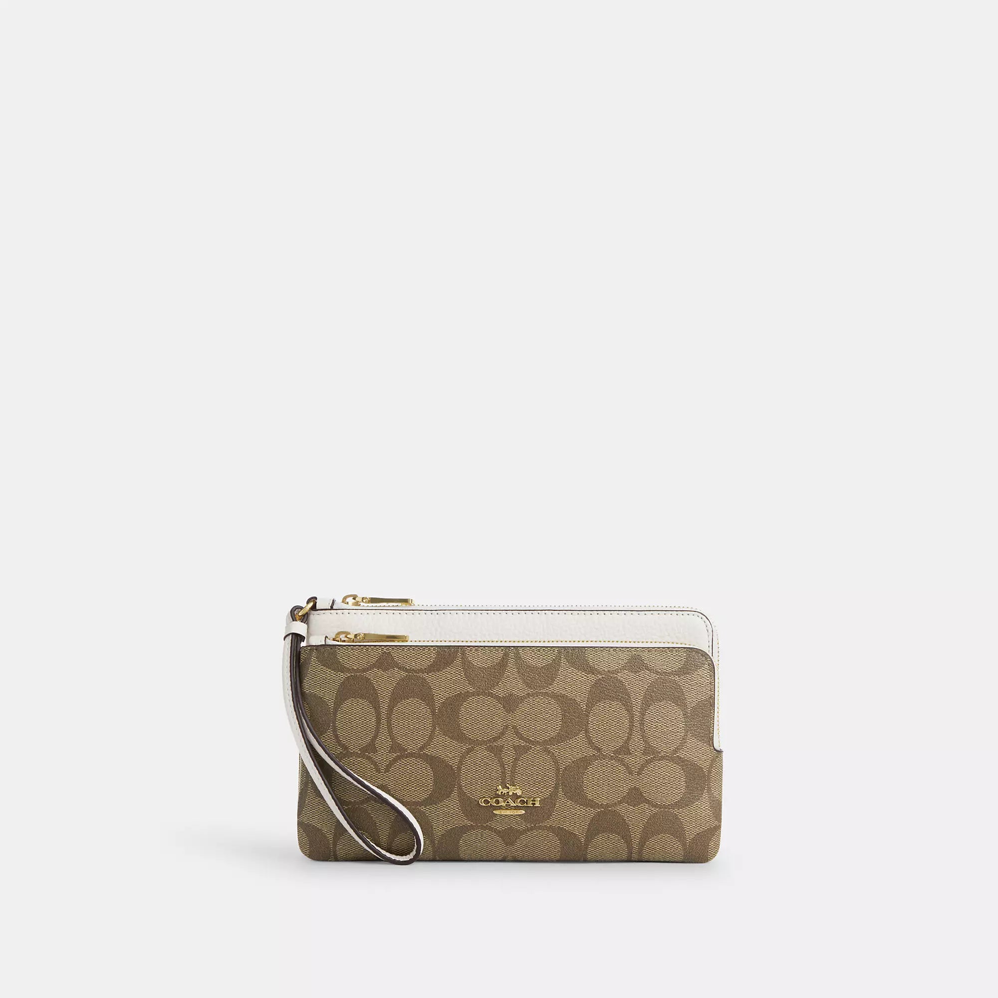 Coach Outlet Double Zip Wallet In Signature Canvas