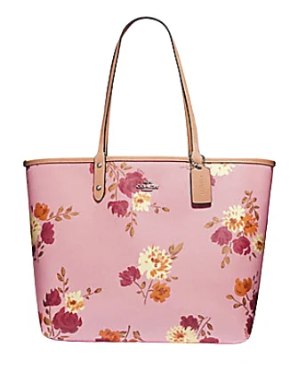 Coach Reversible City Tote in Signature Canvas With Peony Print