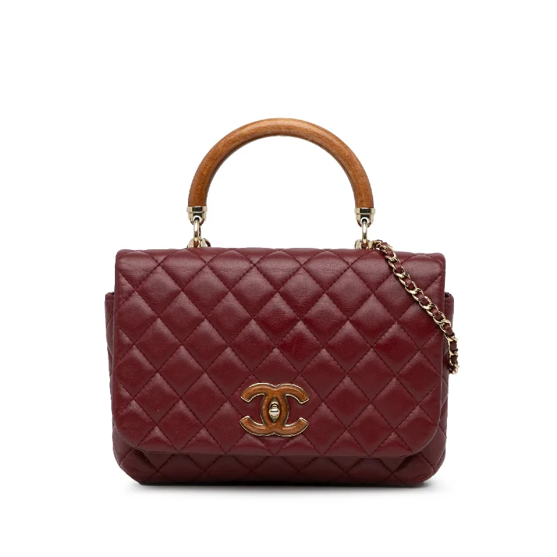 Chanel CC Quilted Lambskin Knock on Wood Satchel (SHG-wiPzxy)