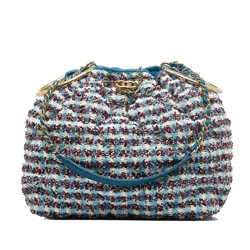 Chanel Cuba Chesterfield Tweed Drawstring Bucket Bag (SHG-cXRn1b)