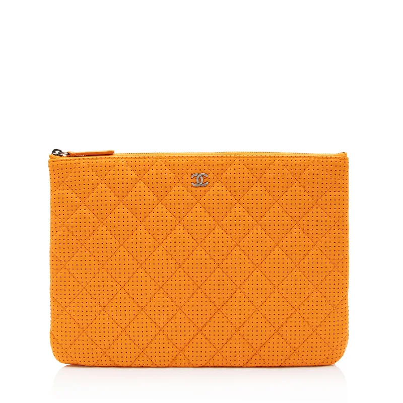 Chanel Perforated Leather Medium O-Case (SHF-1ENMya)