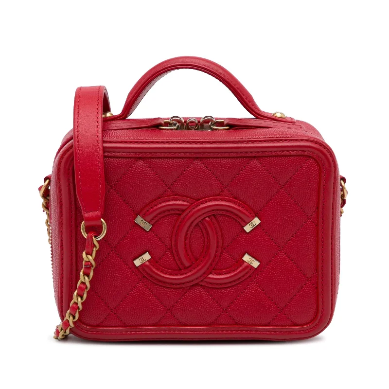 Chanel Small Caviar CC Filigree Vanity Bag (SHG-xceroo)