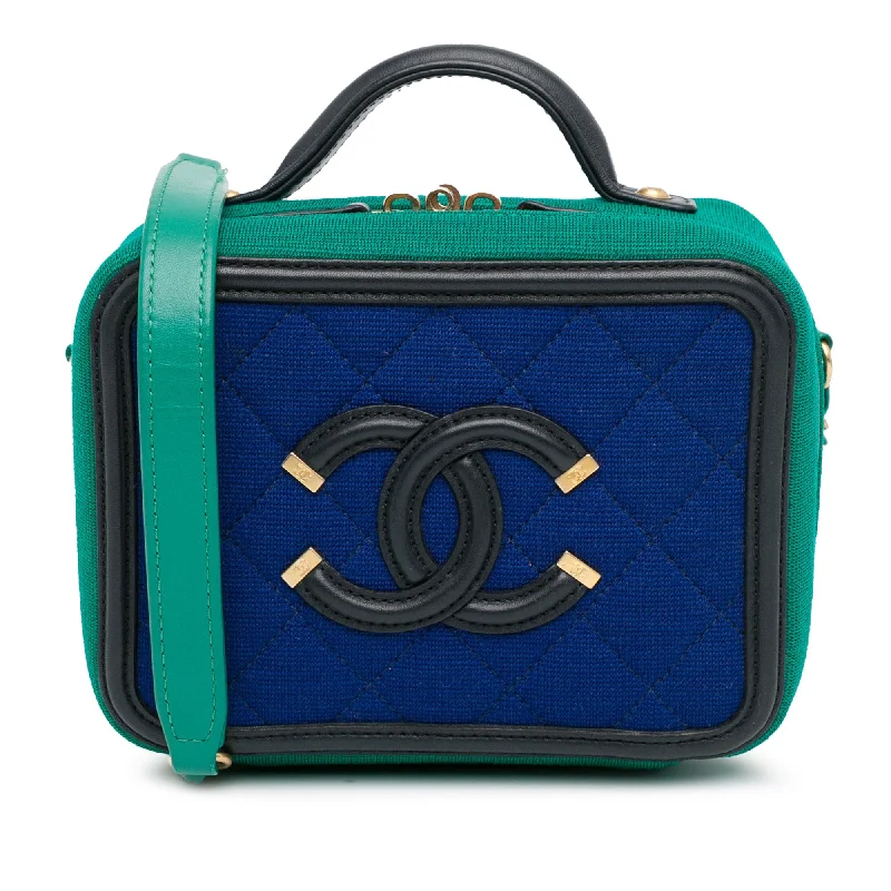 Chanel Small Jersey CC Filigree Vanity Case (SHG-n3n03P)