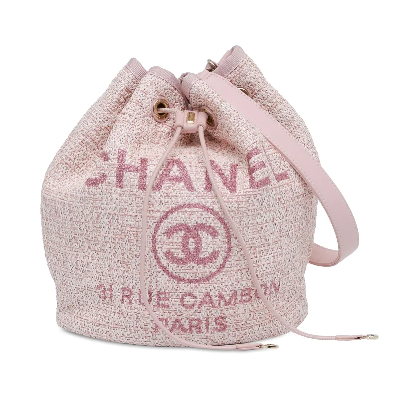 Chanel Tweed Deauville Drawstring Bucket Bag (SHG-2B1zbV)