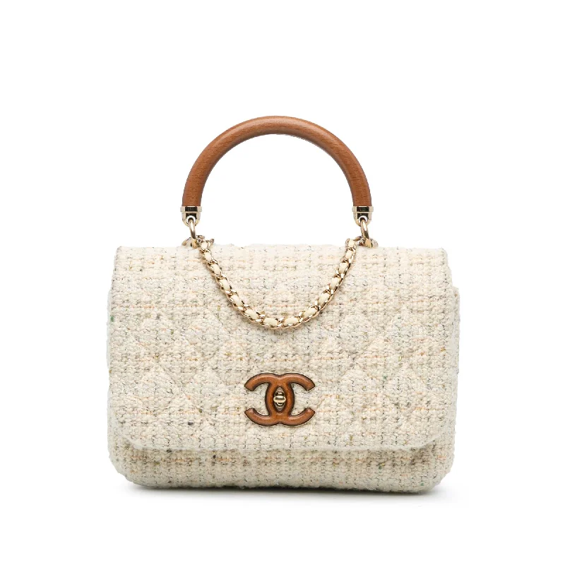 Chanel Tweed Knock on Wood Satchel (SHG-DWJ6lD)