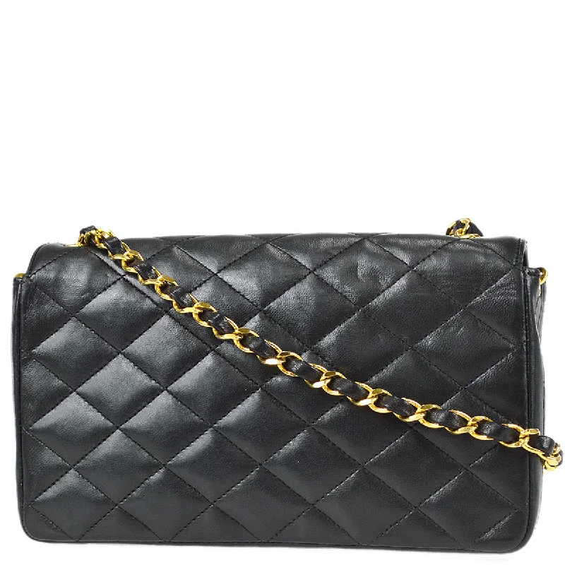 Chanel Chain Shoulder Bag Black Lambskin