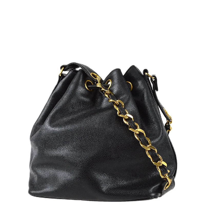 Chanel Bucket Shoulder Bag Black Caviar