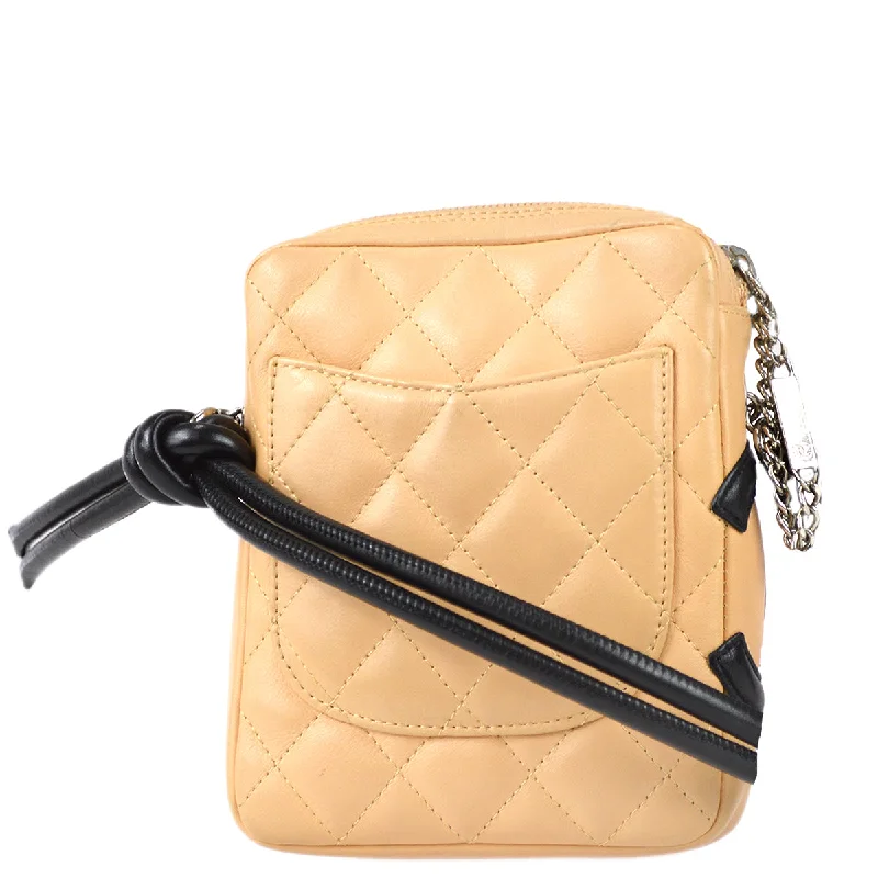 Chanel Cambon Ligne Shoulder Bag Beige Calfskin