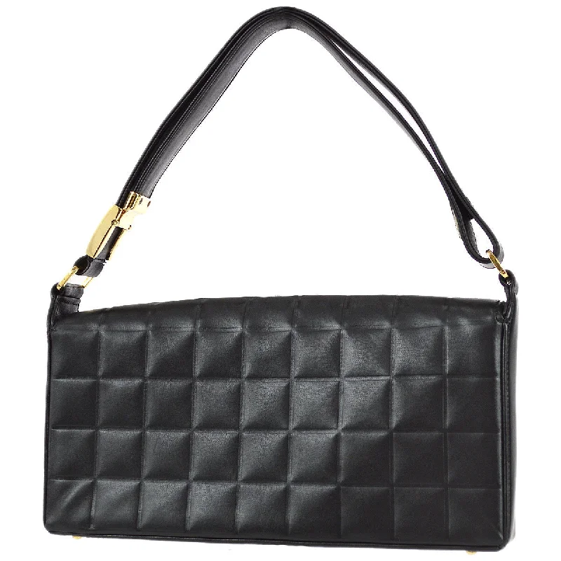 Chanel Choco Bar Shoulder Bag Black Lambskin