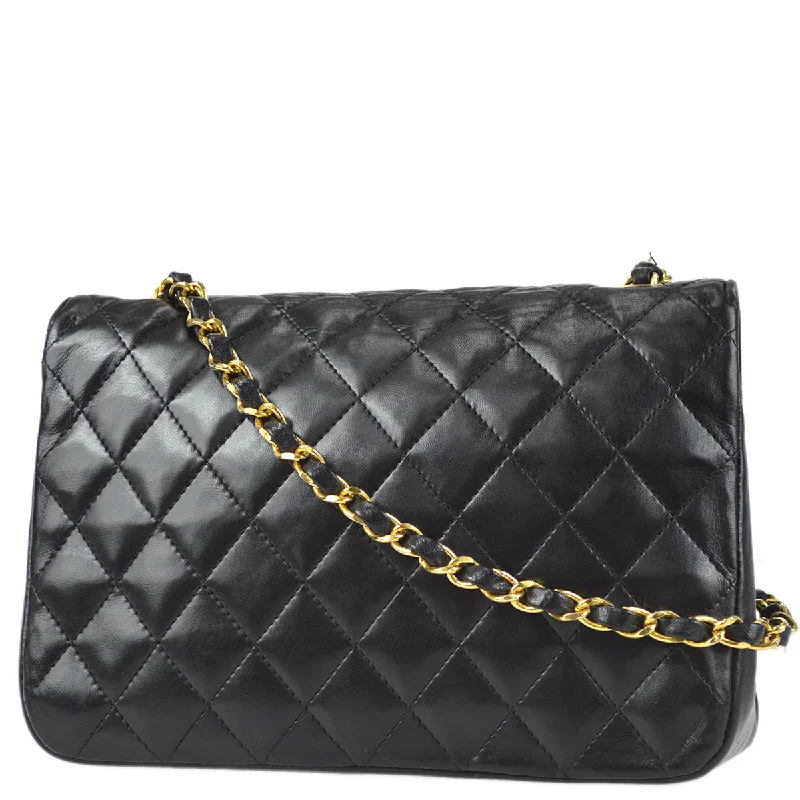 Chanel Chain Shoulder Bag Black Lambskin