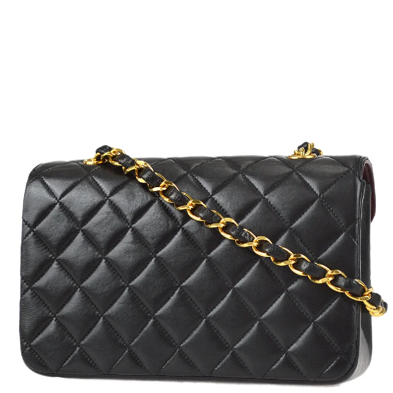 Chanel Chain Shoulder Bag Black Lambskin