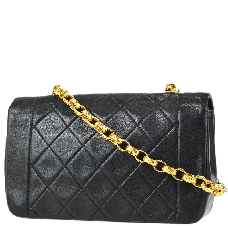 Chanel Classic Flap Bijou Chain Shoulder Bag Black Lambskin