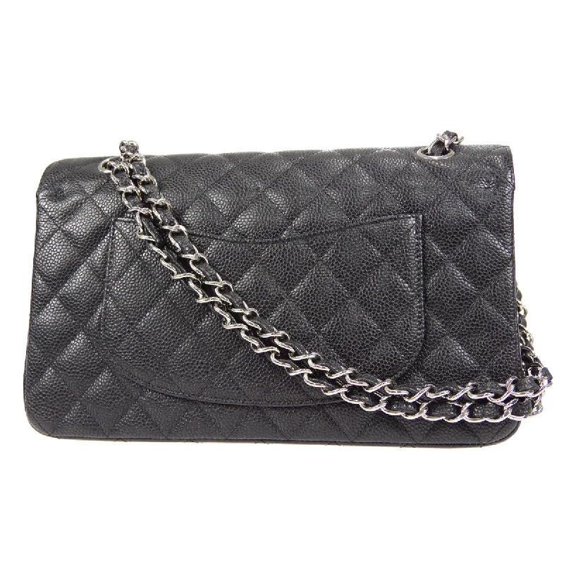 CHANEL Classic Double Flap Medium Shoulder Bag Black Caviar