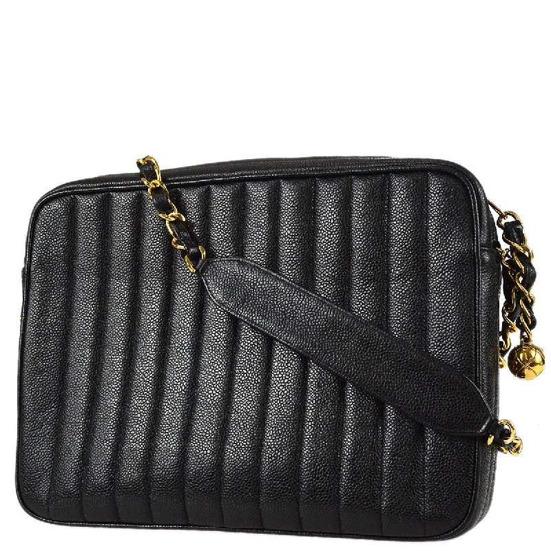 Chanel Mademoiselle Chain Shoulder Bag Black Caviar