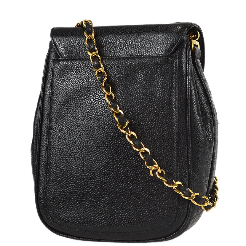 Chanel Chain Shoulder Bag Pouch Black Caviar