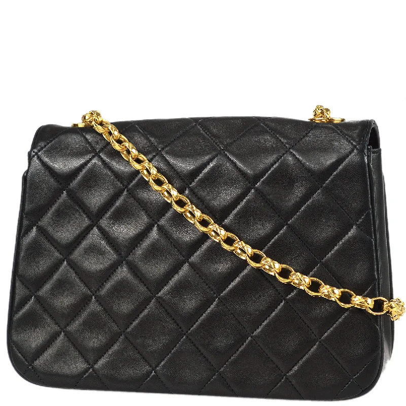 Chanel Classic Flap Bijou Chain Shoulder Bag Black Lambskin