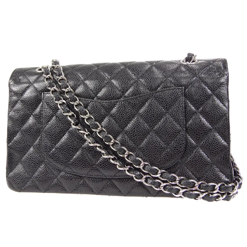 CHANEL Classic Double Flap Medium Shoulder Bag Black Caviar