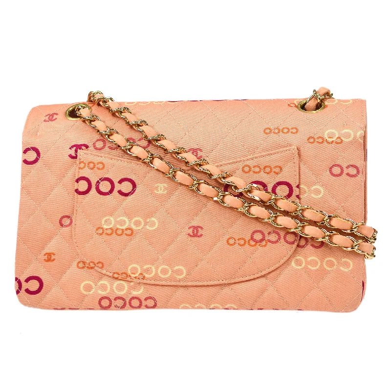 CHANEL COCO Classic Double Flap Medium Shoulder Bag Pink