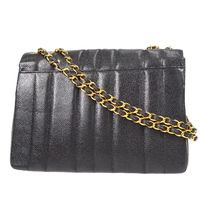 CHANEL Classic Flap Mademoiselle Double Chain Shoulder Bag Caviar