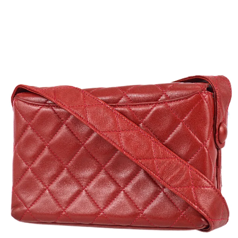 Chanel Full Flap Shoulder Bag Red Lambskin