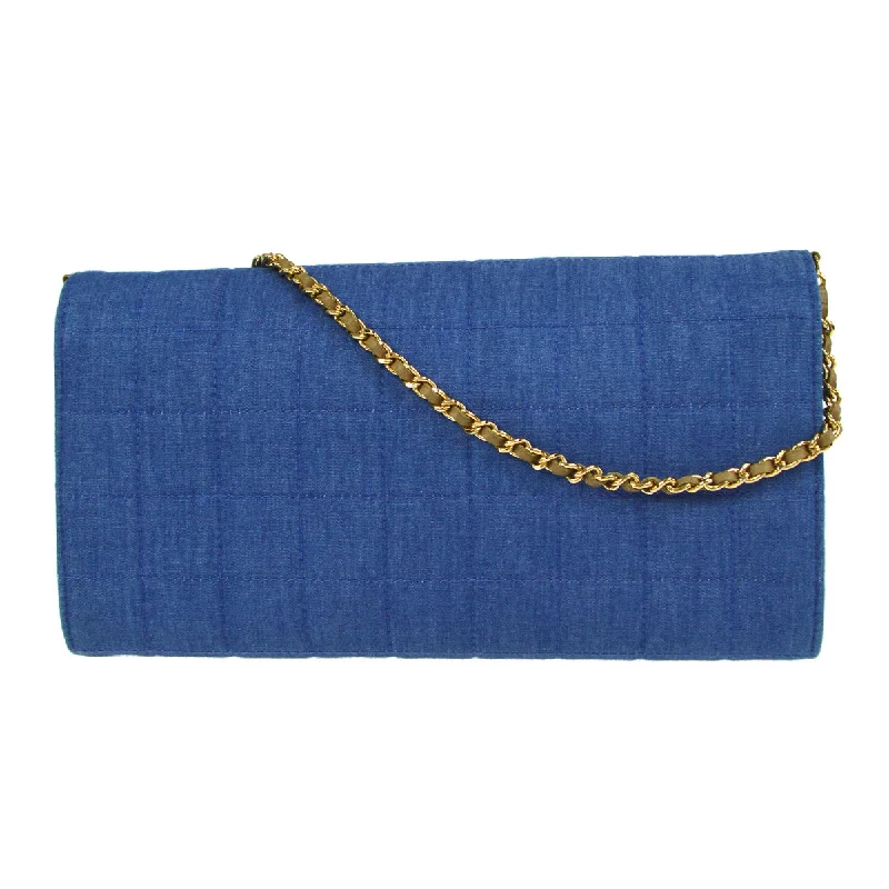 Chanel Choco Bar Chain Shoulder Bag Indigo Denim