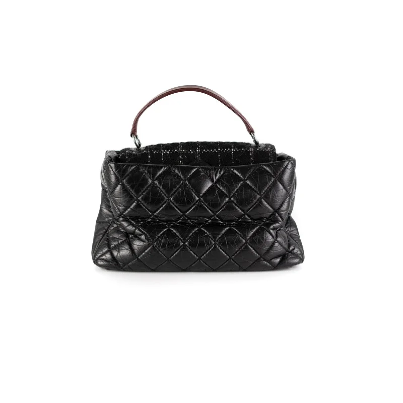 Chanel Quilted Portobello Top Handle Tote Black