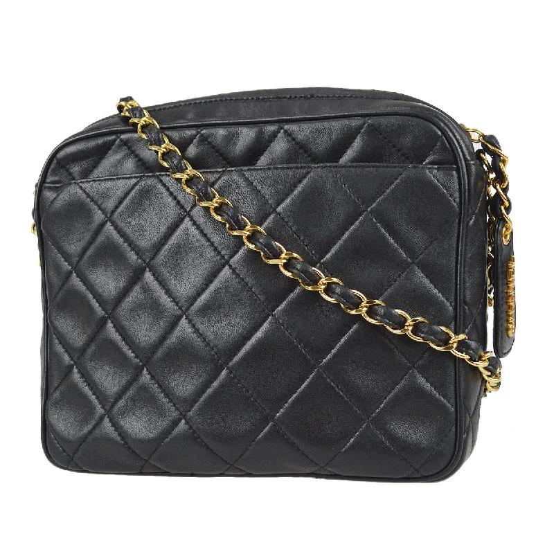 Chanel Chain Shoulder Bag Black Lambskin