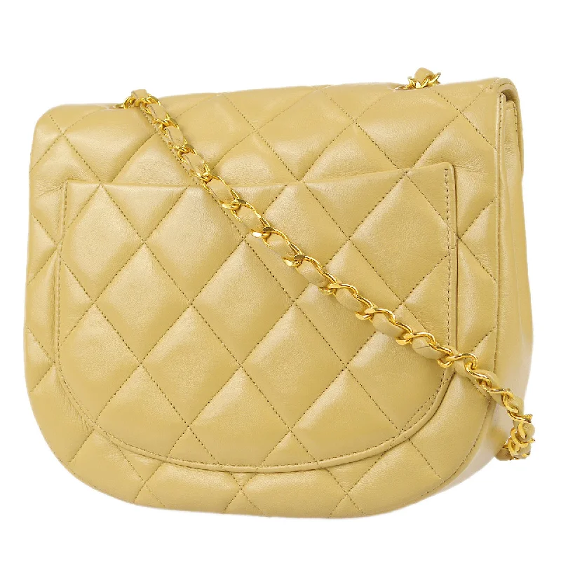 Chanel Chain Shoulder Bag Beige Lambskin