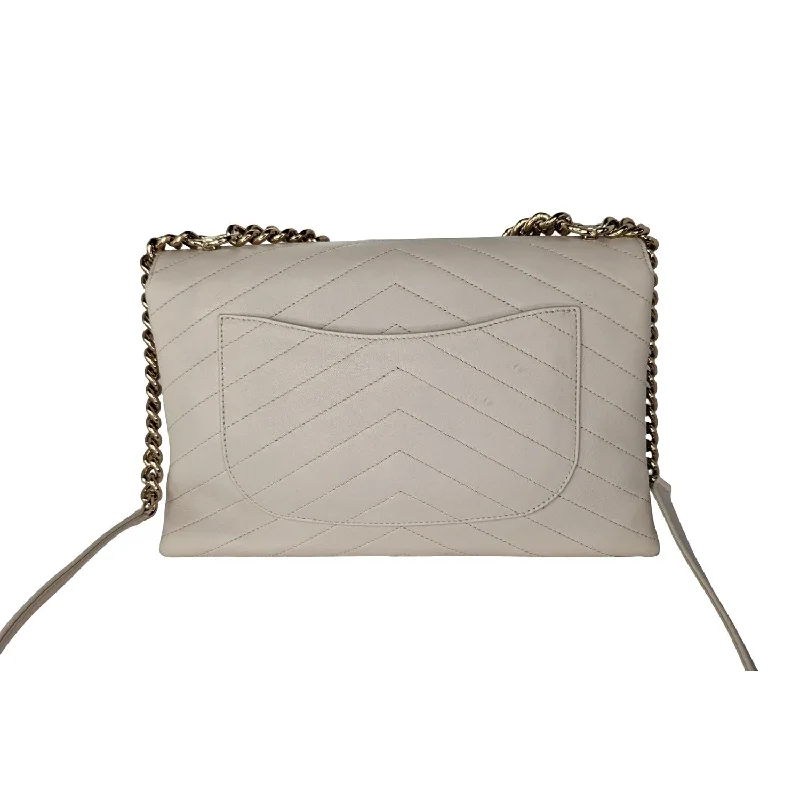 Chanel bag Cream Chevron Leather Coco Envelope Shoulder Bag