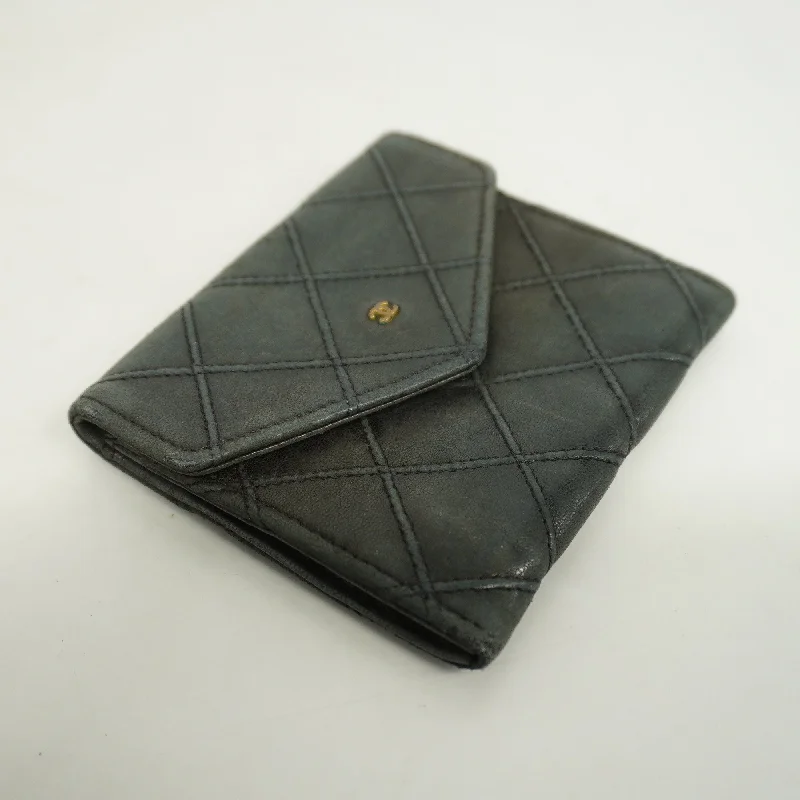 CHANEL  Bicolor Gold Metal Fittings Lambskin Coin Purse/coin Case Black