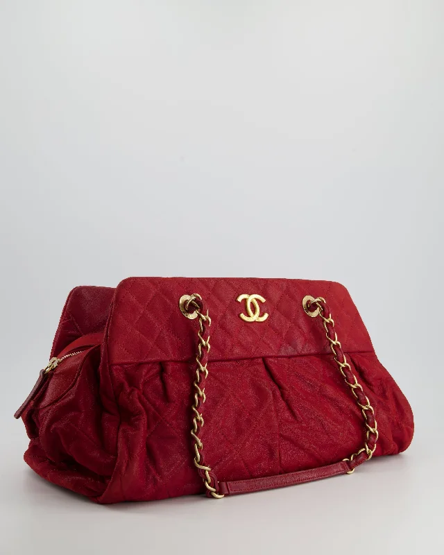 Chanel Burgundy Mademoiselle Shoulder Bag in Nubuck Leather and Gold Hardware