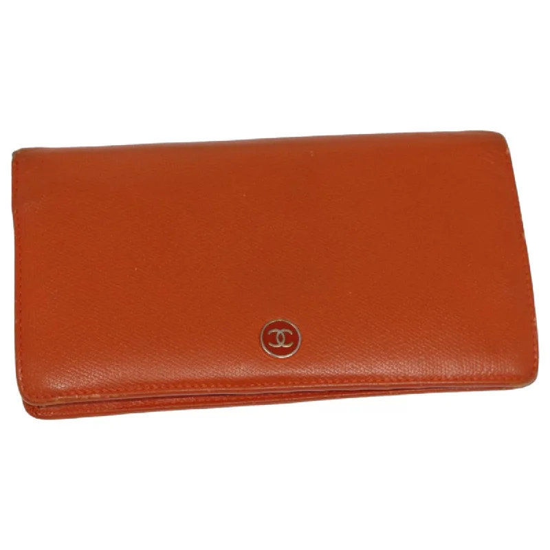 CHANEL COCO Mark Wallet Leather Orange CC  bs16185