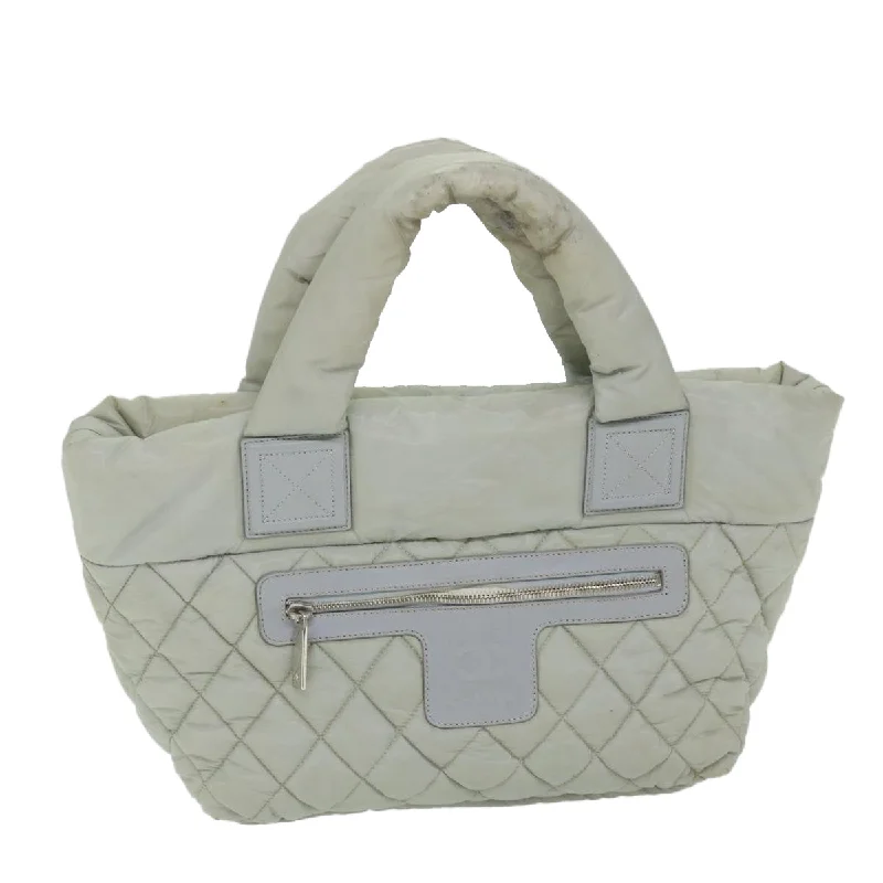 CHANEL Cococoon Hand Bag Nylon Gray CC  bs9551