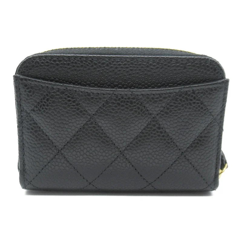 Chanel Coincase Coincase Wallet Caviar S  Black AP0216