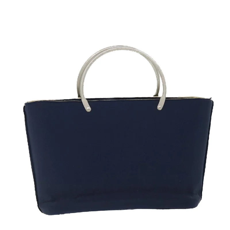 CHANEL Hand Bag Canvas Navy CC  bs8016