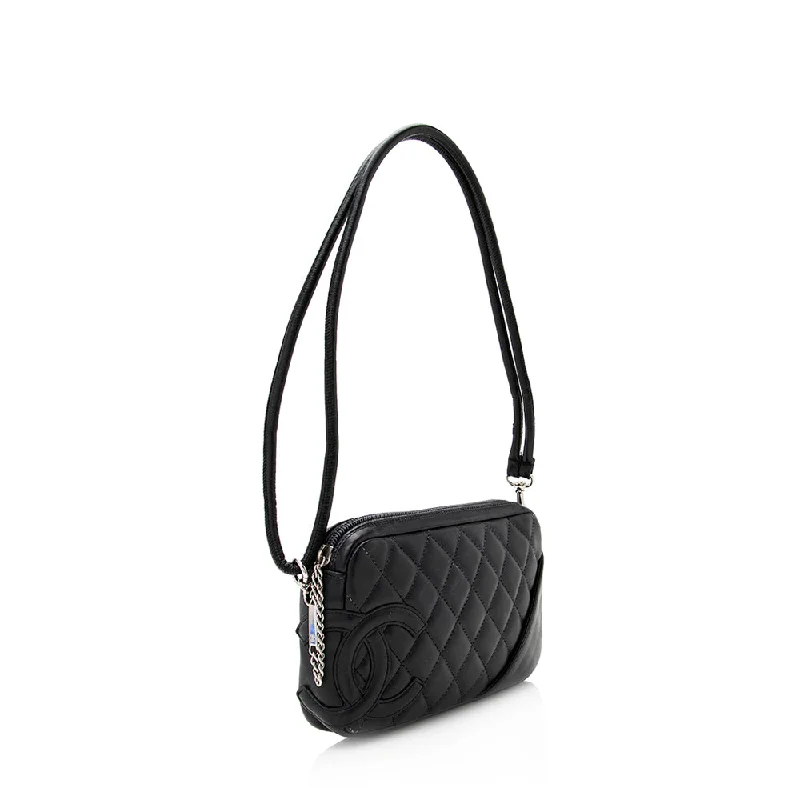 Chanel Lambskin Ligne Cambon Pochette Shoulder Bag (21049)