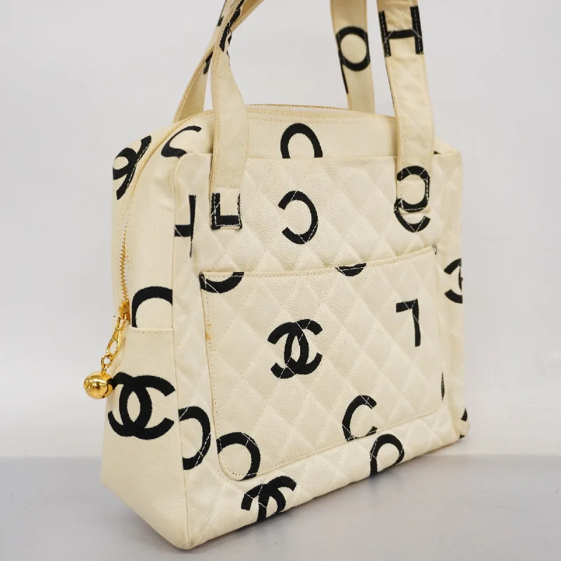 CHANEL  Matelasse Women's Canvas Handbag White