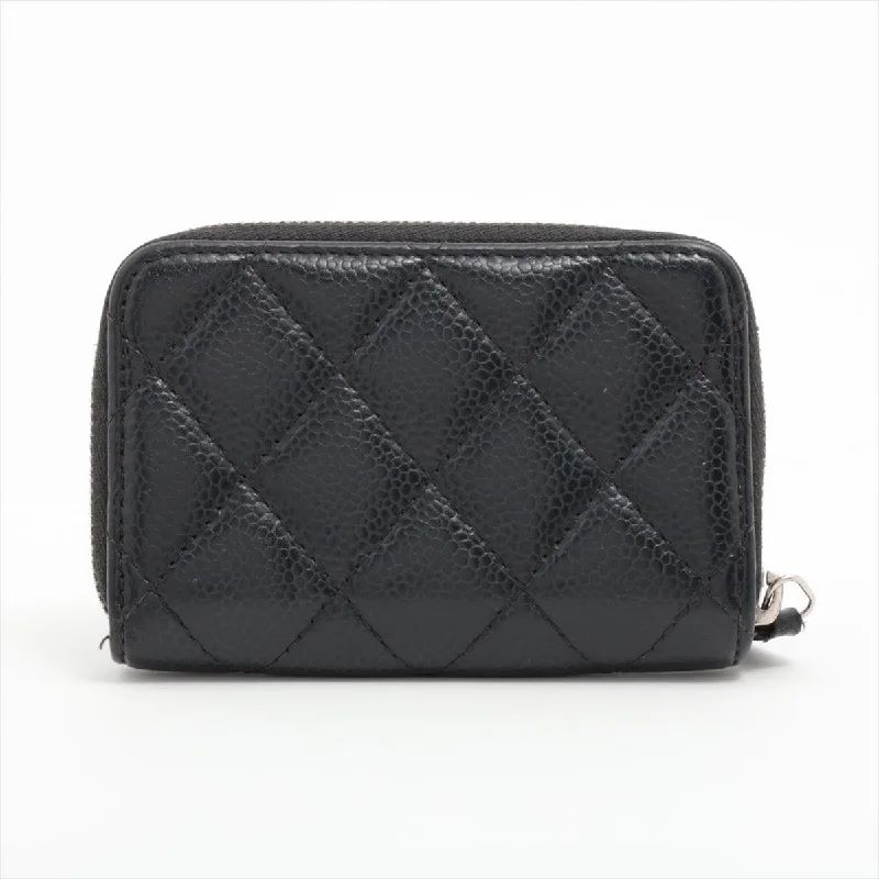 Chanel Matrasse Cavia S Coin Case Black Silver G  25th