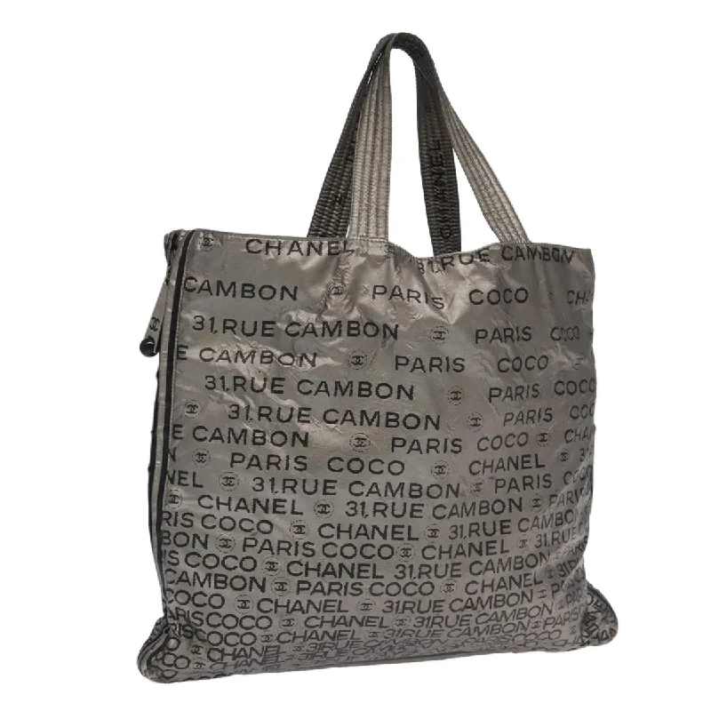 CHANEL Unlimited Tote Bag Nylon Silver CC  bs18754