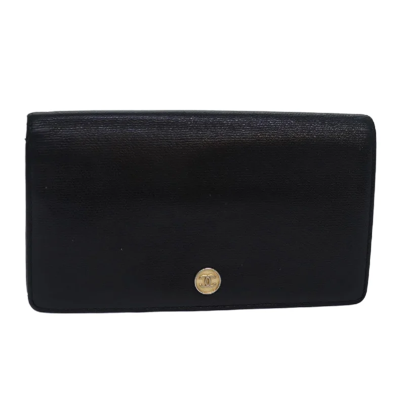 CHANEL Wallet Leather Black CC  bs16073