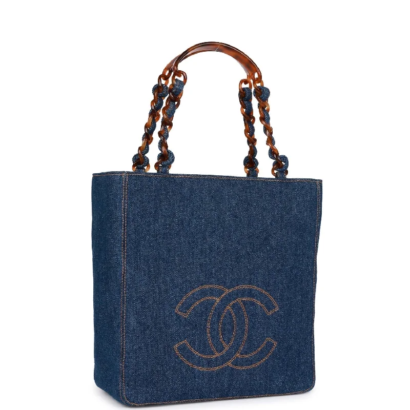 Chanel Vintage CC Denim Tote Bag