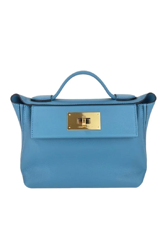 Hermes 24/24 mini New Bleu Jean Evercolor GHW #B SKCB-081922