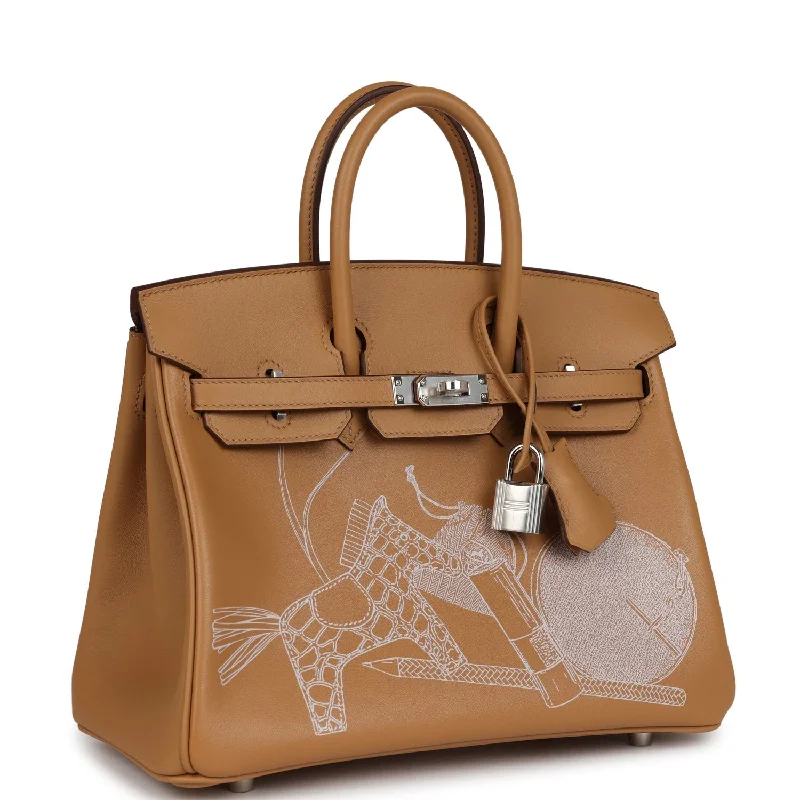 Hermes Birkin 25 In & Out Biscuit Swift Palladium Hardware