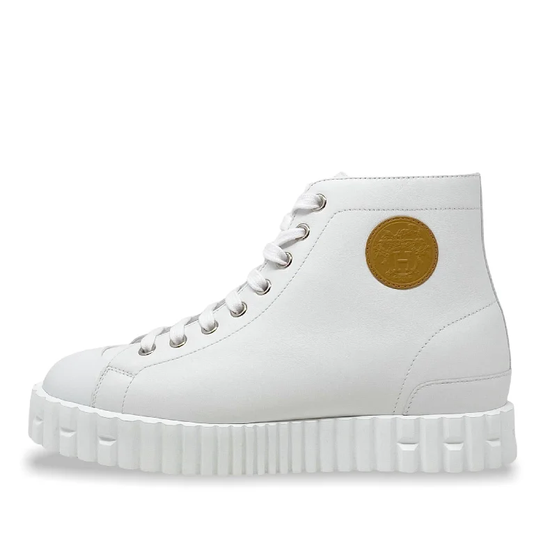 Hermes Blanc Calfskin Climb Sneakers 36