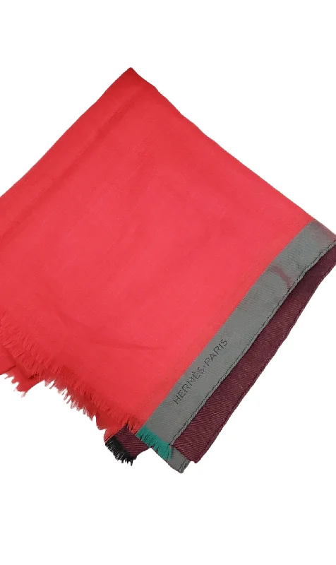 Hermes Cashemere Shawl - Rouge / Vert SKC1195