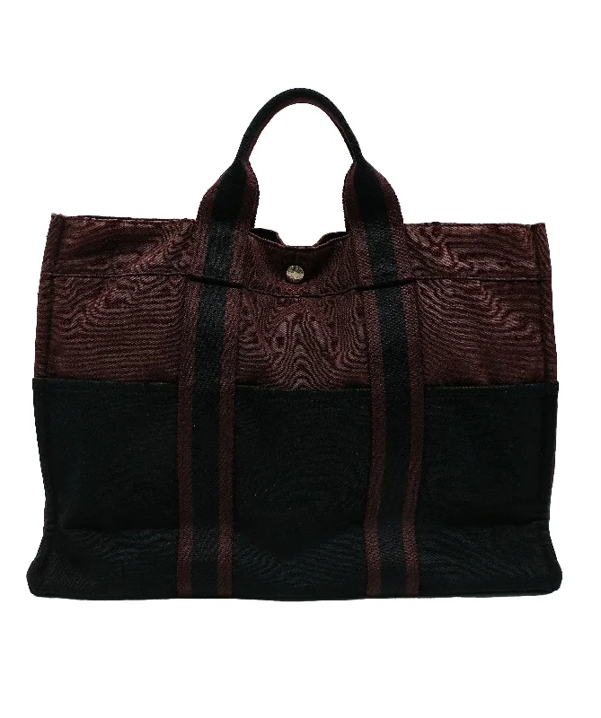 Hermes Fourre tout Burgundy Black RJC3121