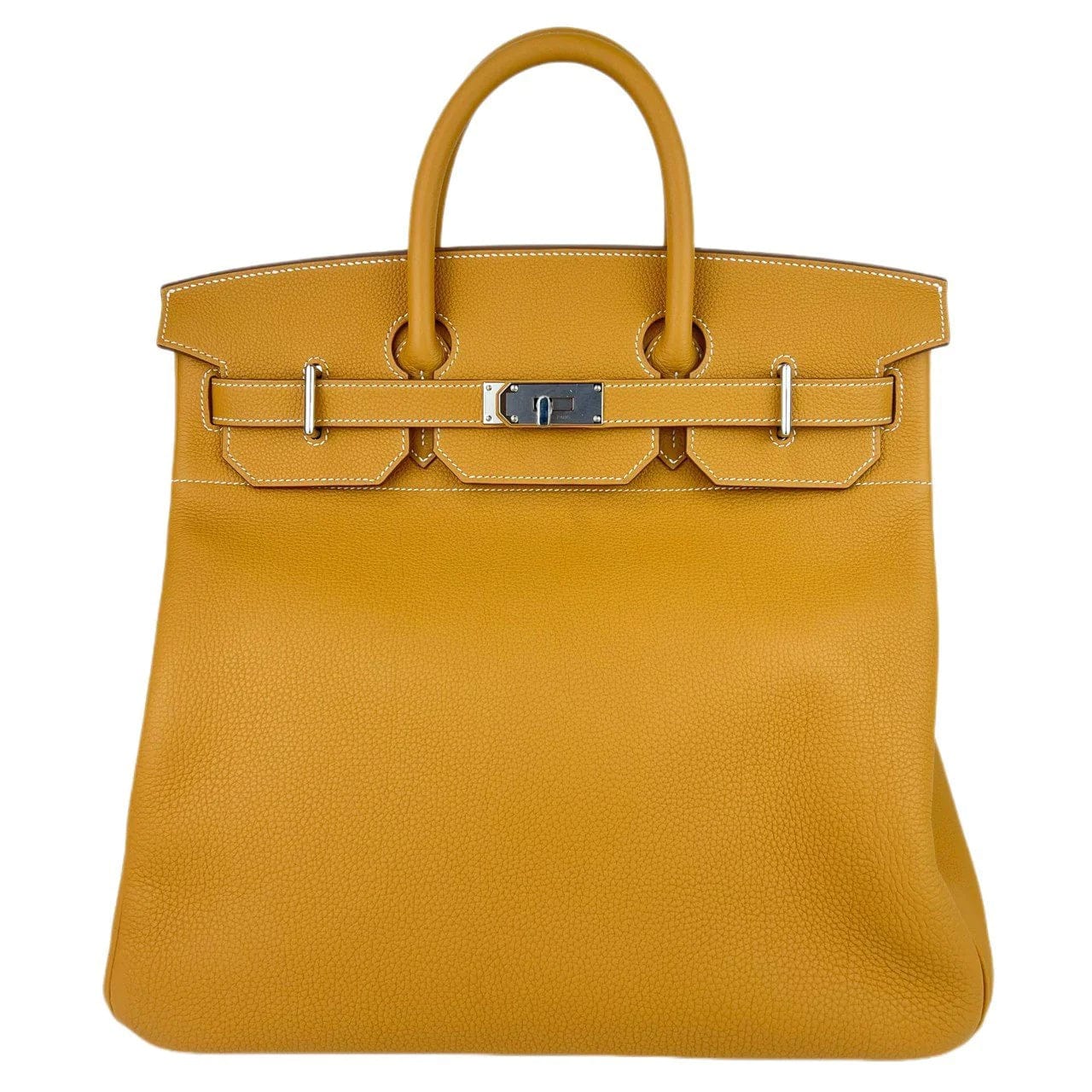 **Hermes Haut a Courroies 40 Naturel Sable Togo PHW #B SKCB-084875